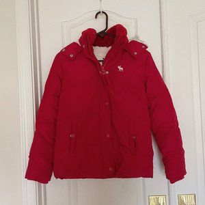 Abercrombie red puffer jacket